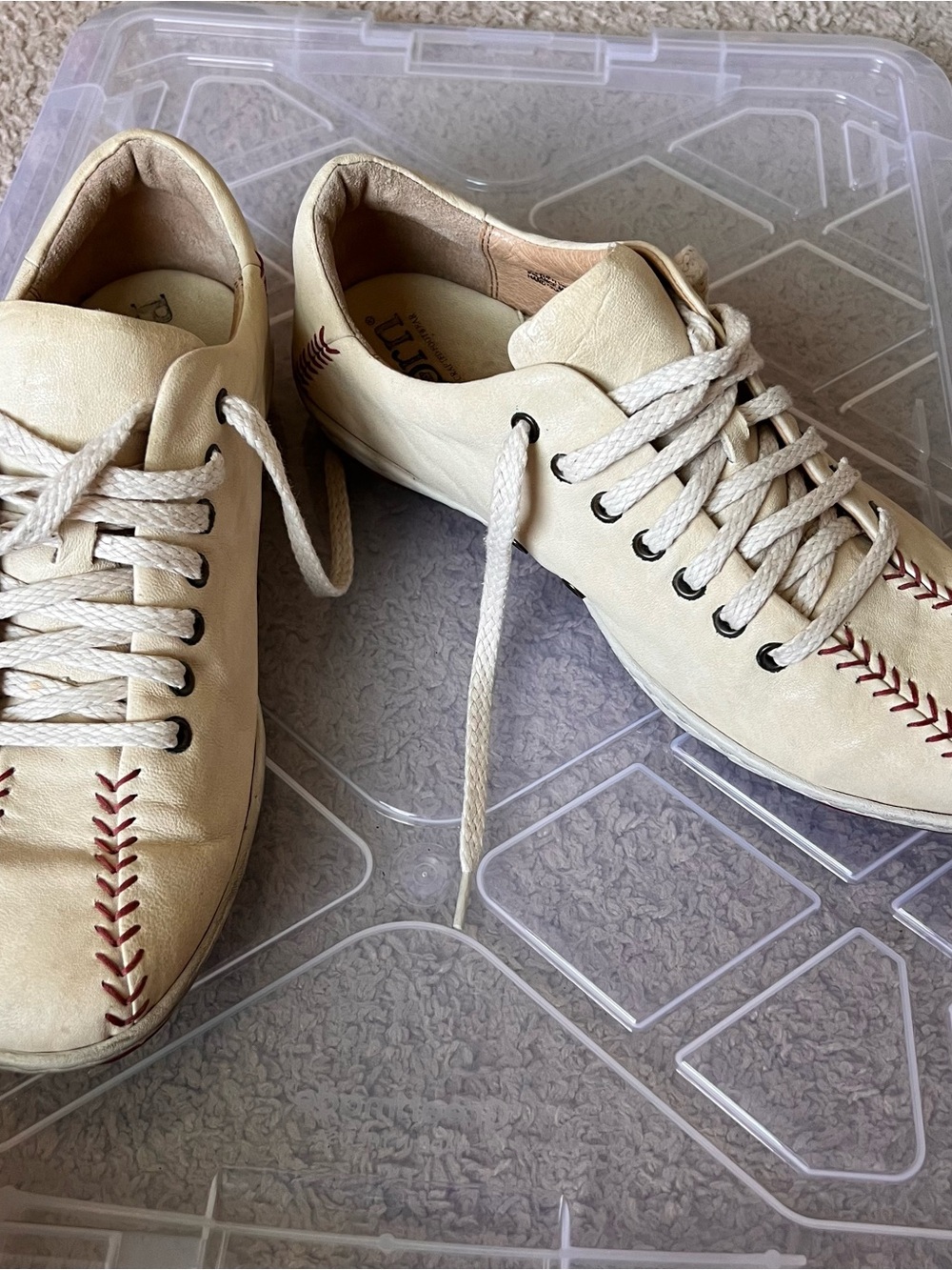Born Jackson Sneakers with Red Baseball-Style Stitching Size 8.5 / 42